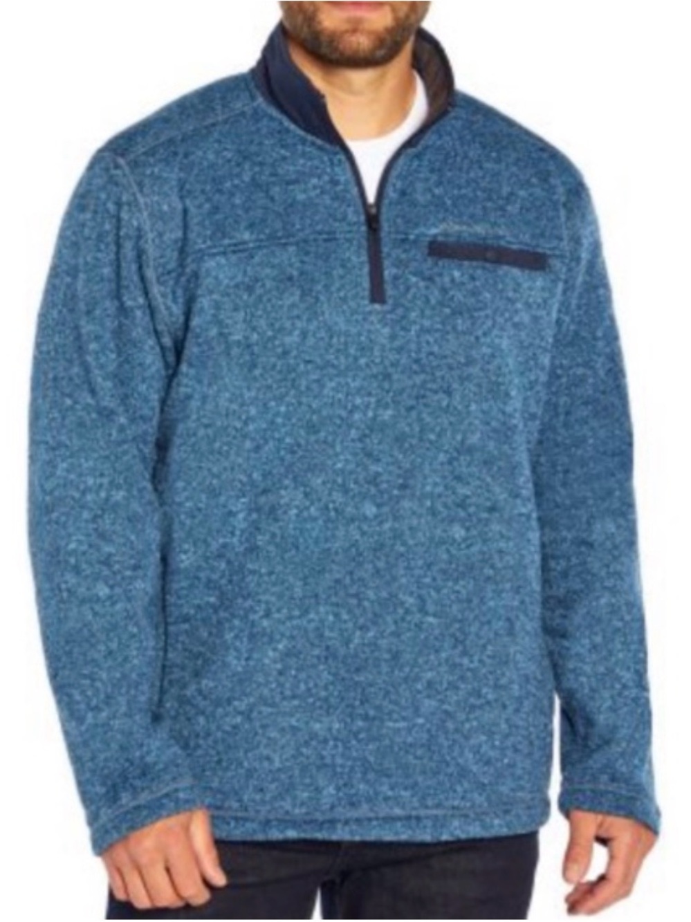 Eddie Bauer Blue Quarter-Zip Fleece Pullover Size L